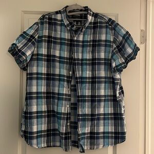 Banana Republic Plaid Short Sleeve Plaid Shirt